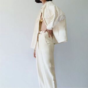 Zara Slouchy Linen Trousers with Drawstring - size 2
